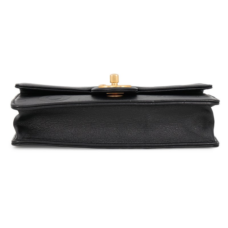 シャネル チェーンショルダーバッグ COCOエンボス ココマーク カーフレザー CHANEL 黒