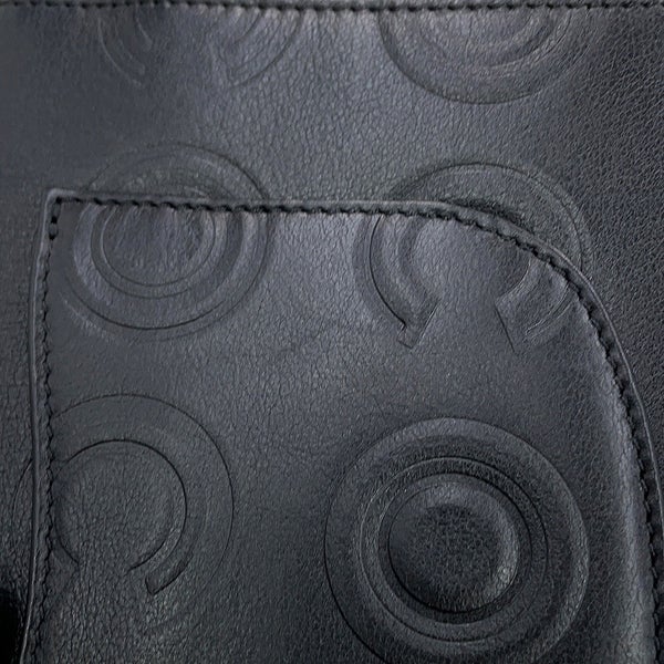 シャネル チェーンショルダーバッグ COCOエンボス ココマーク カーフレザー CHANEL 黒