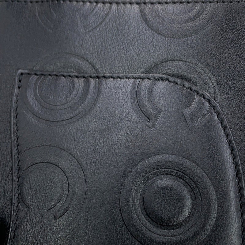 シャネル チェーンショルダーバッグ COCOエンボス ココマーク カーフレザー CHANEL 黒