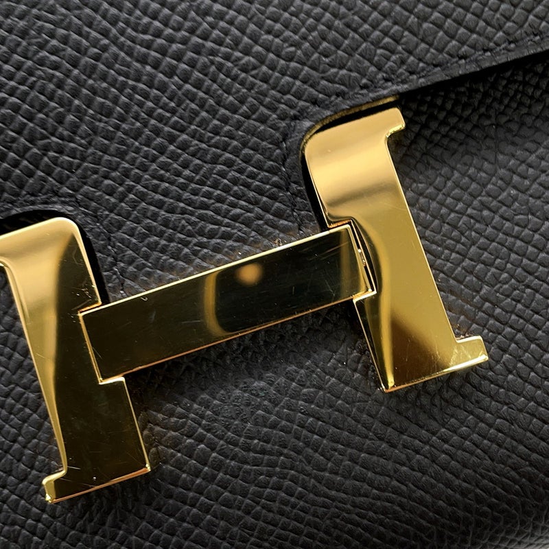 エルメス 長財布 コンスタンス トゥーゴー サングル・コルダージュ ブラック/ゴールド金具 エプソン W刻印 財布 黒