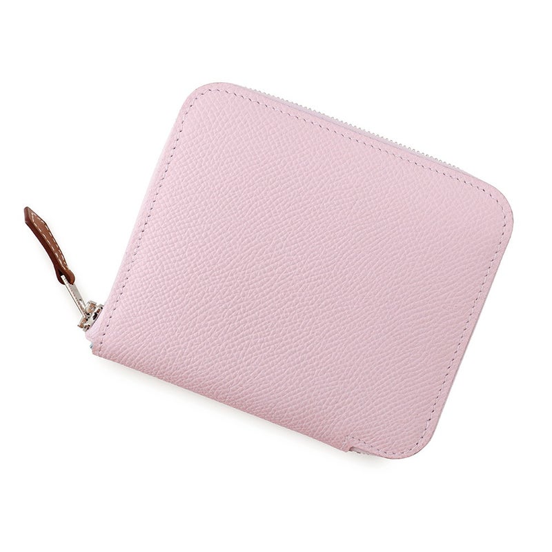 エルメス コインケース アザップコンパクト シルクイン モーヴシルベストル/シルバー金具 エプソン W刻印 財布