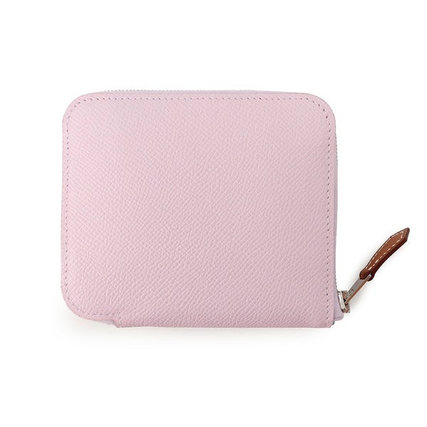 エルメス コインケース アザップコンパクト シルクイン モーヴシルベストル/シルバー金具 エプソン W刻印 財布