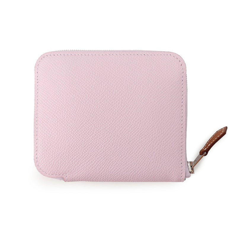 エルメス コインケース アザップコンパクト シルクイン モーヴシルベストル/シルバー金具 エプソン W刻印 財布