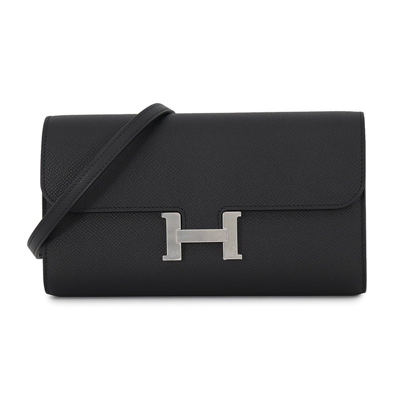 エルメス 長財布 コンスタンス トゥーゴー ロング ブラック/シルバー金具 エプソン G刻印 財布