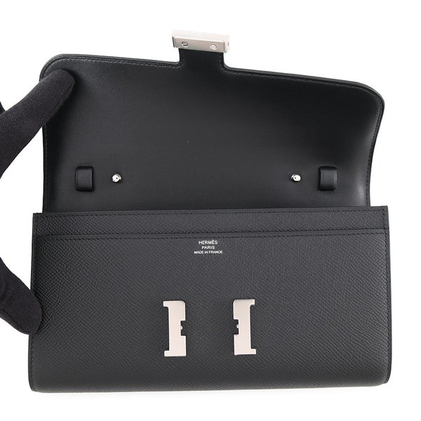 エルメス 長財布 コンスタンス トゥーゴー ロング ブラック/シルバー金具 エプソン G刻印 財布