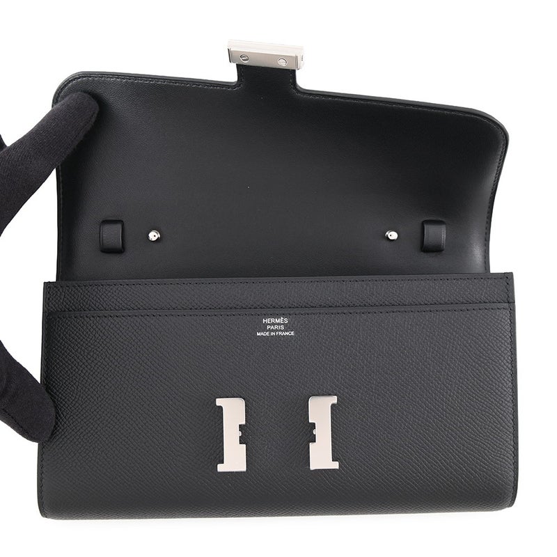 エルメス 長財布 コンスタンス トゥーゴー ロング ブラック/シルバー金具 エプソン G刻印 財布