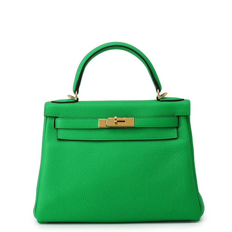 エルメス ハンドバッグ ケリー28 内縫い バンブー/ゴールド金具 トゴ U刻印 HERMES 2wayバッグ