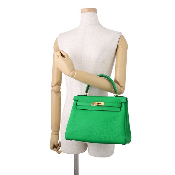 エルメス ハンドバッグ ケリー28 内縫い バンブー/ゴールド金具 トゴ U刻印 HERMES 2wayバッグ