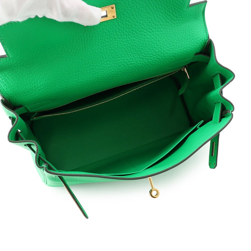 エルメス ハンドバッグ ケリー28 内縫い バンブー/ゴールド金具 トゴ U刻印 HERMES 2wayバッグ