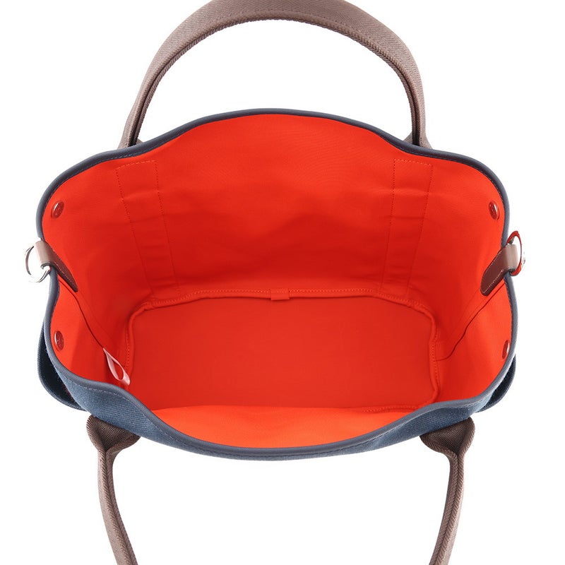 エルメス サックドパンサージュ グルーム ネイビー/フー/シルバー金具 トワルシェブロン/キャンバス K刻印 HERMES