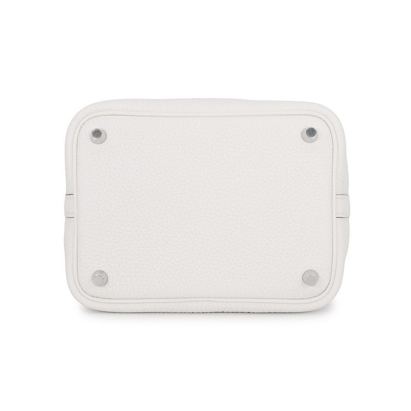 エルメス ハンドバッグ ピコタンロックPM タッチ ニューホワイト/ベトン/シルバー金具 トリヨンクレマンス/アリゲーターマット B刻印