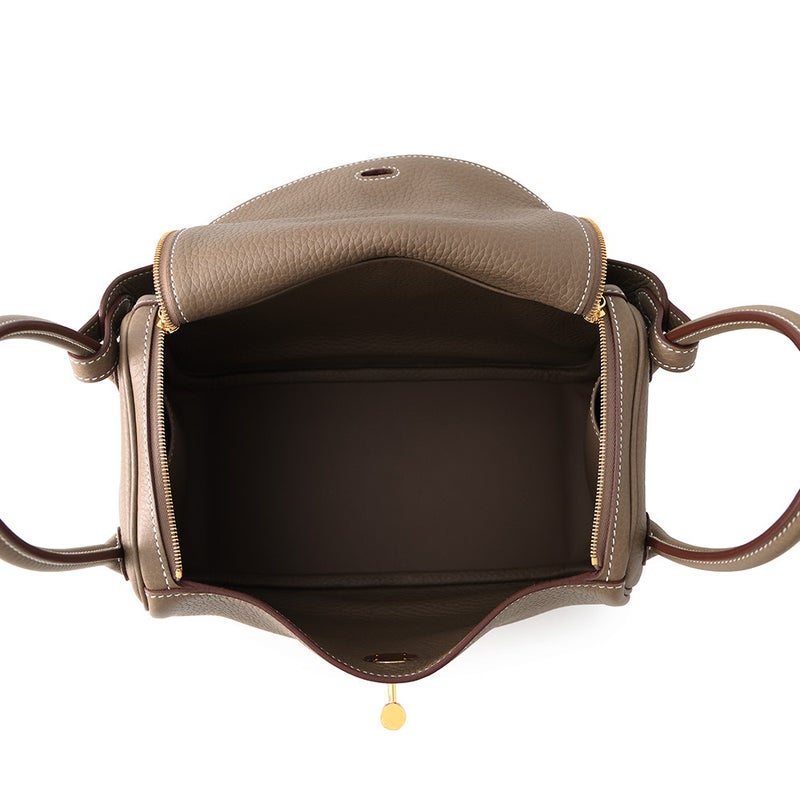 エルメス ハンドバッグ リンディ26  エトゥープ/ゴールド金具 トリヨンクレマンス G刻印 HERMES 2wayショルダーバッグ