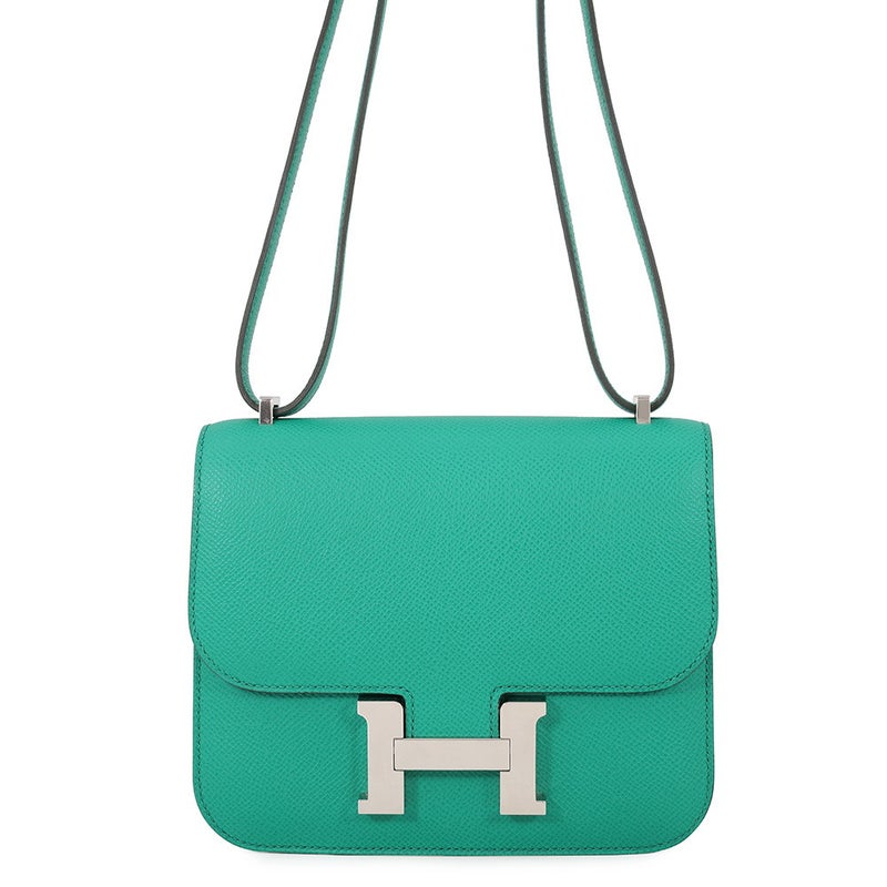 エルメス ショルダーバッグ ミニ コンスタンス3 ミロワール ヴェールジェイド/シルバー金具 エプソン B刻印 HERMES Constance