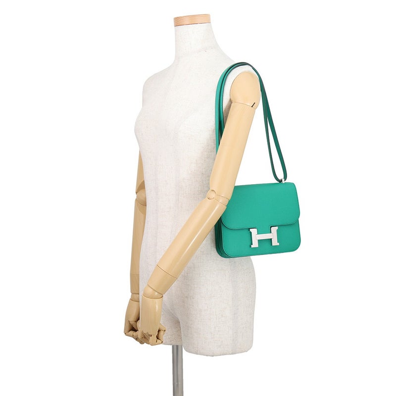 エルメス ショルダーバッグ ミニ コンスタンス3 ミロワール ヴェールジェイド/シルバー金具 エプソン B刻印 HERMES Constance