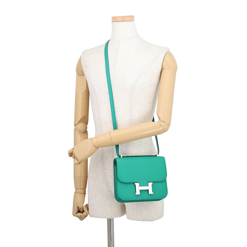 エルメス ショルダーバッグ ミニ コンスタンス3 ミロワール ヴェールジェイド/シルバー金具 エプソン B刻印 HERMES Constance