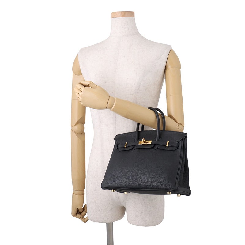 エルメス バーキン25 ブラック/ゴールド金具 トゴ X刻印 HERMES Birkin ハンドバッグ 黒
