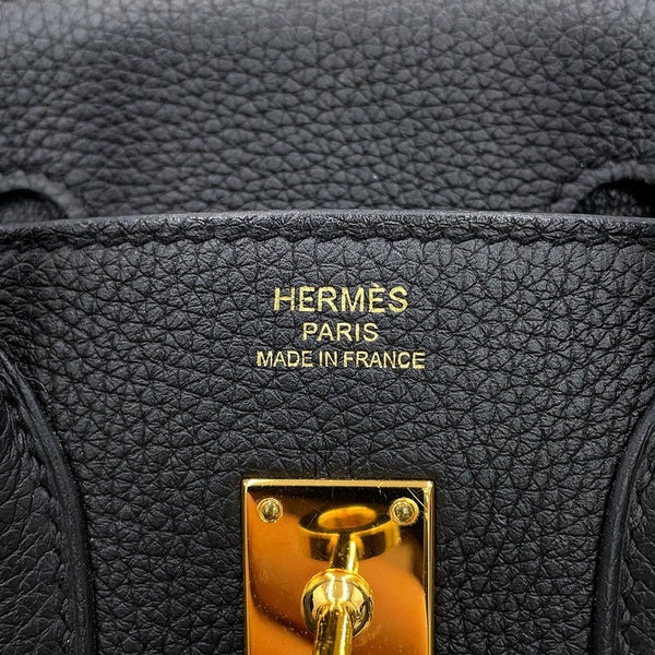 エルメス バーキン25 ブラック/ゴールド金具 トゴ X刻印 HERMES Birkin ハンドバッグ 黒