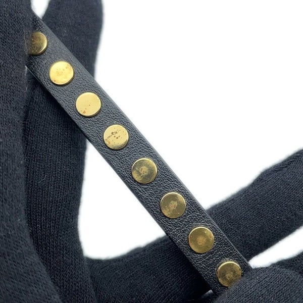 ルイヴィトン ブレスレット ブラレス デイリー モノグラム スタッズ レザー M6557F サイズ19 アクセサリー 黒