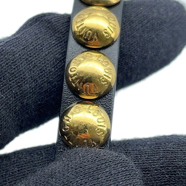 ルイヴィトン ブレスレット ブラレス デイリー モノグラム スタッズ レザー M6557F サイズ19 アクセサリー 黒