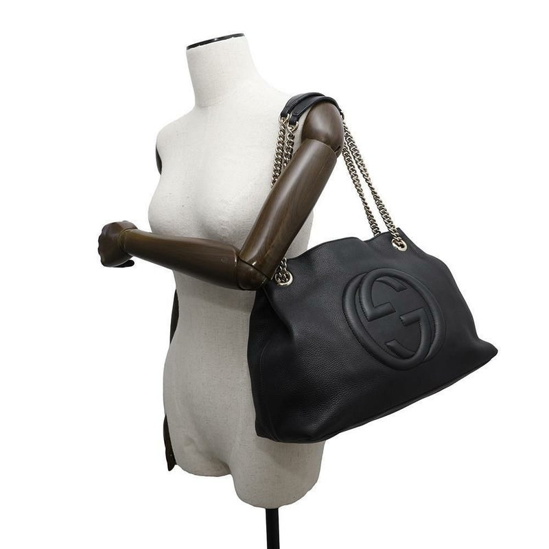 グッチ チェーンショルダーバッグ ソーホー SOHO インターロッキングG フリンジチャーム付き 308982 GUCCI バッグ 黒