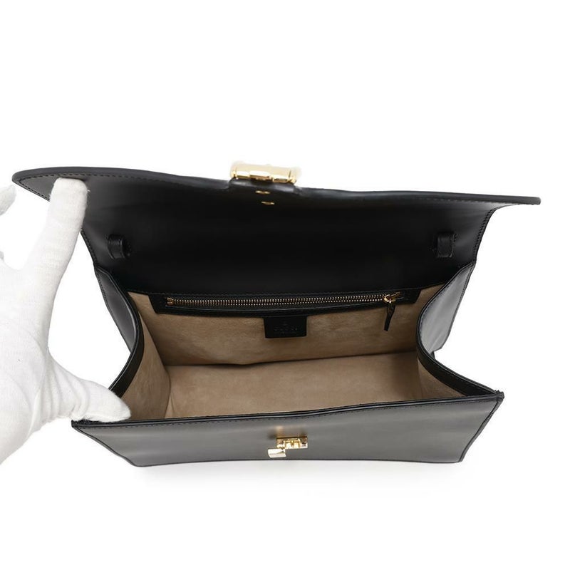 グッチ ハンドバッグ シェリーライン シルヴィ レザー 431665 GUCCI チェーンショルダー Sylvie 2way 黒