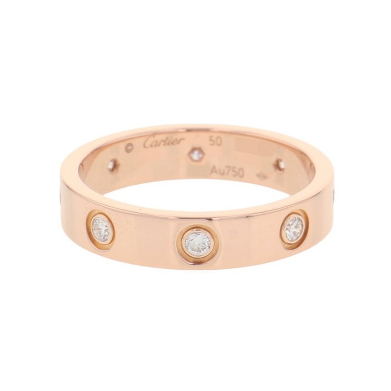 カルティエ リング LOVE リング SM スモールモデル ダイヤ 8P 計0.19ct K18PGピンクゴールド サイズ50 B4050800 指輪 ラブリング