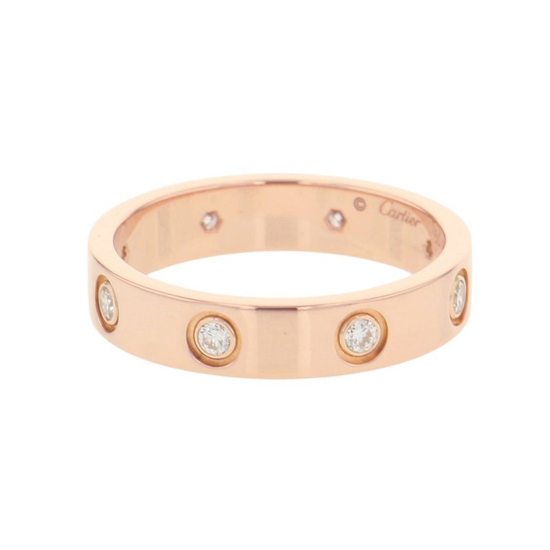 カルティエ リング LOVE リング SM スモールモデル ダイヤ 8P 計0.19ct K18PGピンクゴールド サイズ50 B4050800 指輪 ラブリング