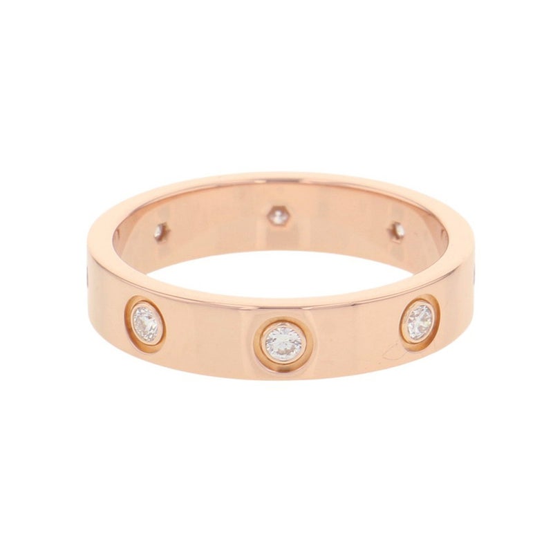カルティエ リング LOVE リング SM スモールモデル ダイヤ 8P 計0.19ct K18PGピンクゴールド サイズ50 B4050800 指輪 ラブリング