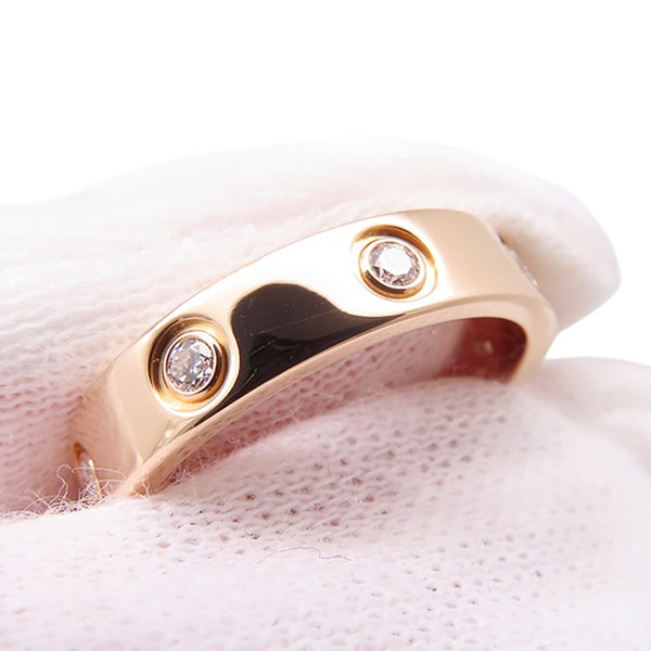 カルティエ リング LOVE リング SM スモールモデル ダイヤ 8P 計0.19ct K18PGピンクゴールド サイズ50 B4050800 指輪 ラブリング