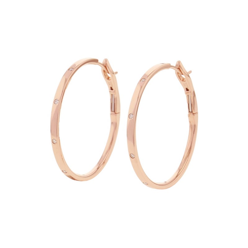 タサキ ピアス フープ ダイヤモンド 12P 計0.1ct K18PGピンクゴールド TASAKI ジュエリー