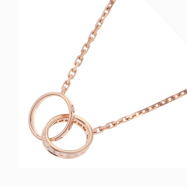 カルティエ ネックレス LOVE セミパヴェ ダイヤモンド 18P 計0.22ct K18PGピンクゴールド B7013900 ベビーラブ ペンダント