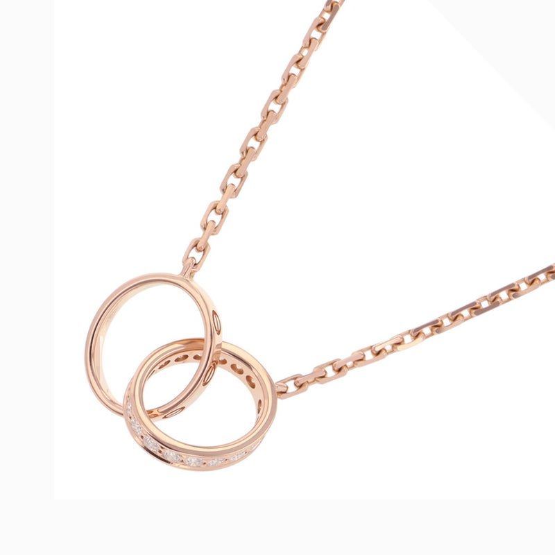 カルティエ ネックレス LOVE セミパヴェ ダイヤモンド 18P 計0.22ct K18PGピンクゴールド B7013900 ベビーラブ ペンダント