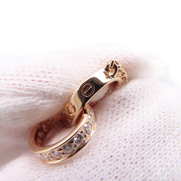カルティエ ネックレス LOVE セミパヴェ ダイヤモンド 18P 計0.22ct K18PGピンクゴールド B7013900 ベビーラブ ペンダント