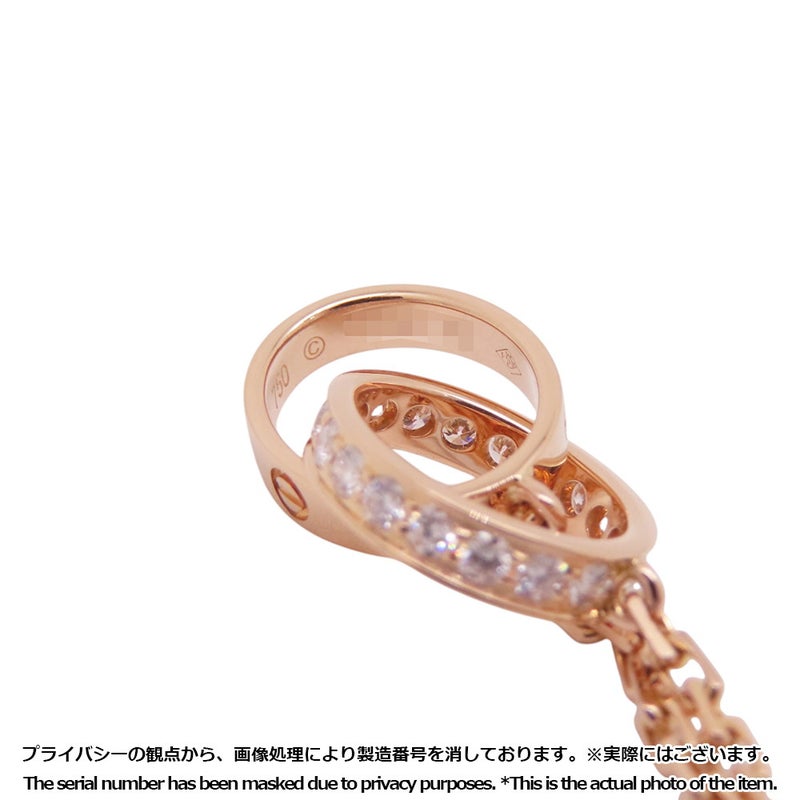 カルティエ ネックレス LOVE セミパヴェ ダイヤモンド 18P 計0.22ct K18PGピンクゴールド B7013900 ベビーラブ ペンダント