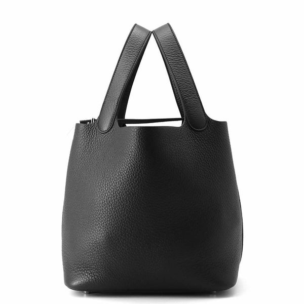 エルメス ハンドバッグ ピコタンロックMM ブラック/シルバー金具 トリヨンクレマンス K刻印 HERMES トートバッグ 黒