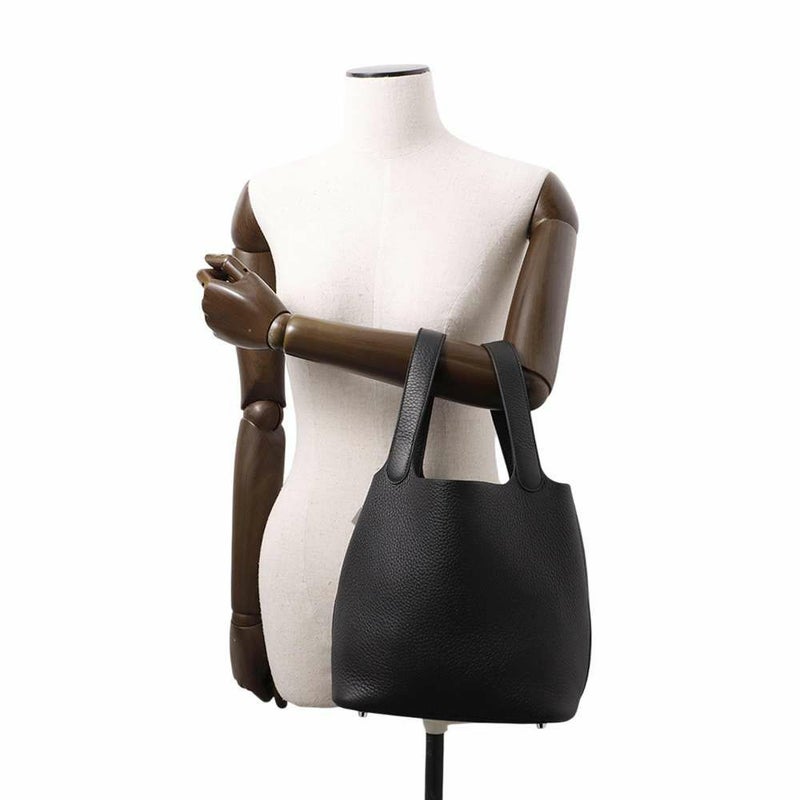 エルメス ハンドバッグ ピコタンロックMM ブラック/シルバー金具 トリヨンクレマンス K刻印 HERMES トートバッグ 黒