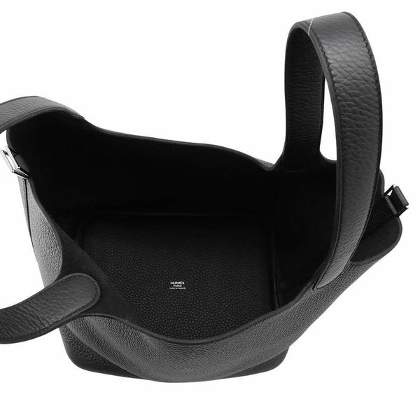 エルメス ハンドバッグ ピコタンロックMM ブラック/シルバー金具 トリヨンクレマンス K刻印 HERMES トートバッグ 黒