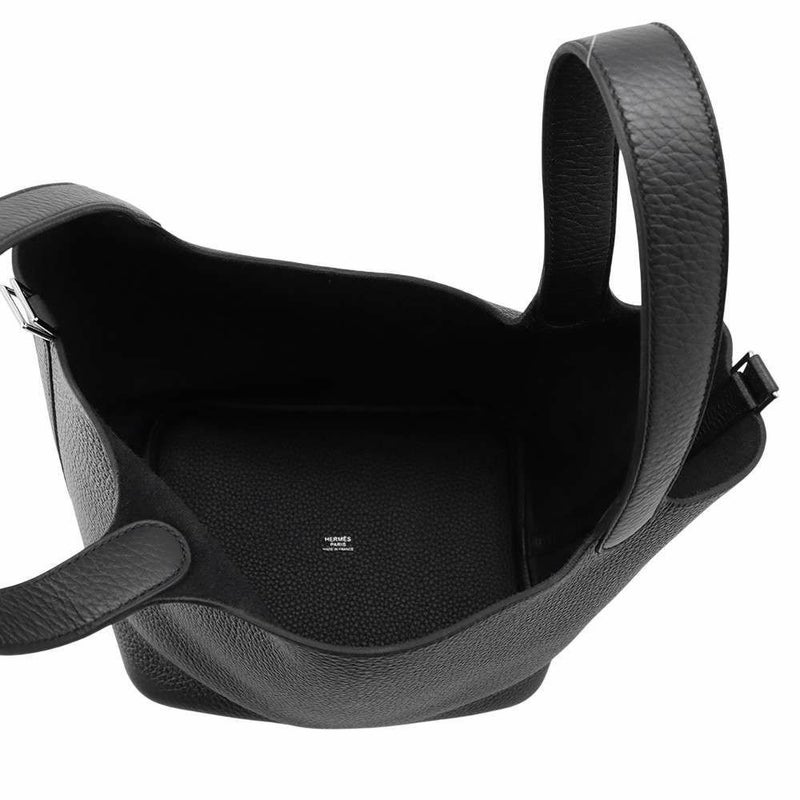 エルメス ハンドバッグ ピコタンロックMM ブラック/シルバー金具 トリヨンクレマンス K刻印 HERMES トートバッグ 黒