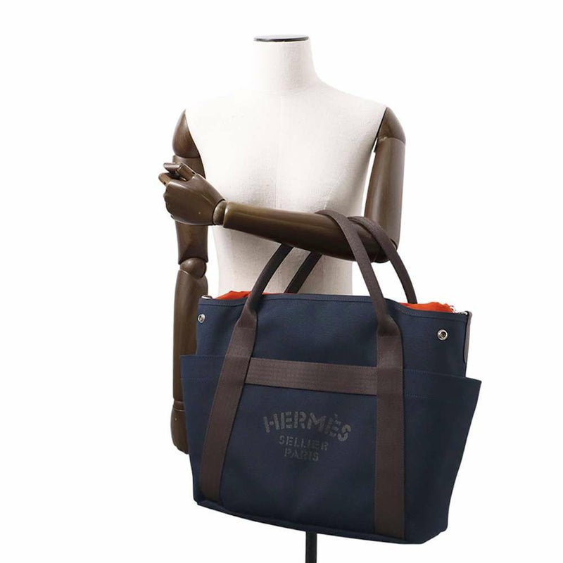 エルメス サックドパンサージュ グルーム SAC DE PANSAGE GROOM ネイビー/フー B刻印 2wayショルダーバッグ