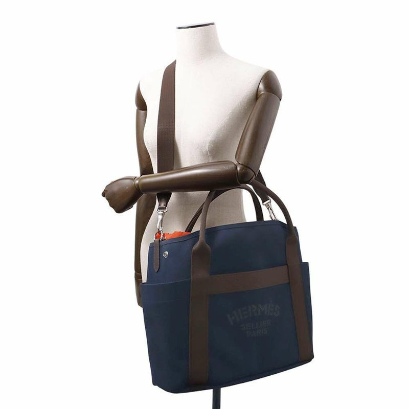 エルメス サックドパンサージュ グルーム SAC DE PANSAGE GROOM ネイビー/フー B刻印 2wayショルダーバッグ