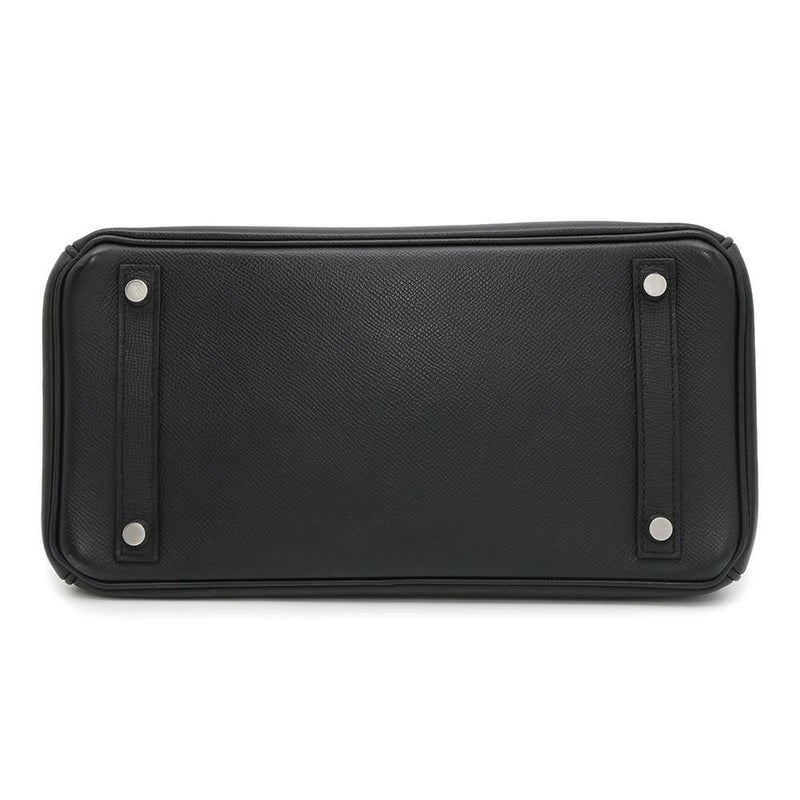 エルメス バーキン30 ブラック/シルバー金具 エプソン □K刻印 HERMES Birkin ハンドバッグ 黒