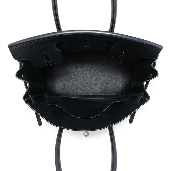 エルメス バーキン30 ブラック/シルバー金具 エプソン □K刻印 HERMES Birkin ハンドバッグ 黒