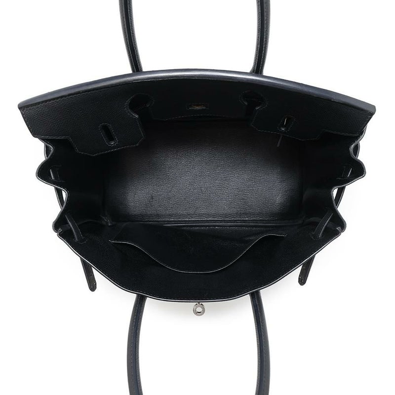 エルメス バーキン30 ブラック/シルバー金具 エプソン □K刻印 HERMES Birkin ハンドバッグ 黒