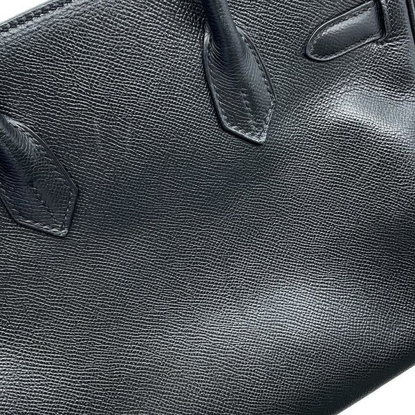 エルメス バーキン30 ブラック/シルバー金具 エプソン □K刻印 HERMES Birkin ハンドバッグ 黒