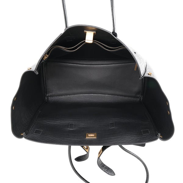 バレンシアガ トートバッグ ベルエアー キャリーオール ミディアム 型押しレザー 835670 BALENCIAGA 黒