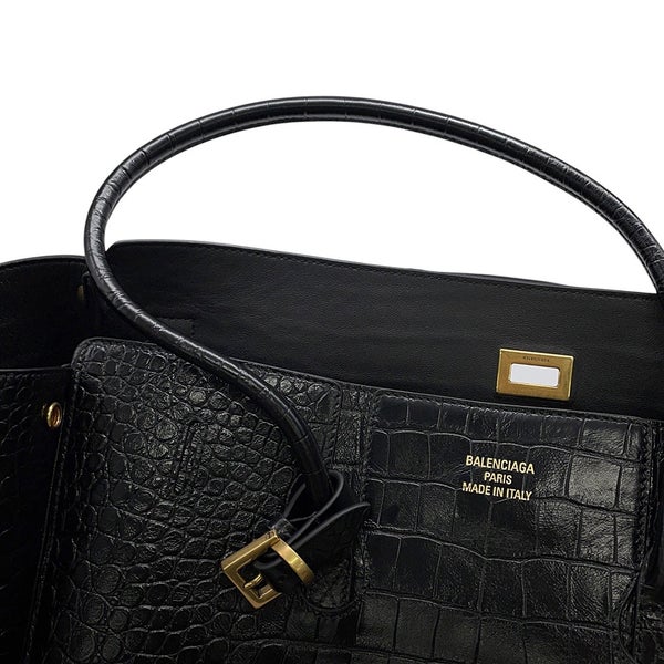 バレンシアガ トートバッグ ベルエアー キャリーオール ミディアム 型押しレザー 835670 BALENCIAGA 黒