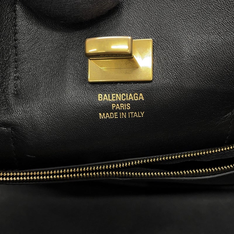 バレンシアガ トートバッグ ベルエアー キャリーオール ミディアム 型押しレザー 835670 BALENCIAGA 黒