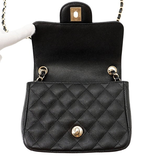 シャネル チェーンショルダーバッグ マトラッセ ココマーク キャビアスキン ミニマトラッセ A35200 CHANEL 黒