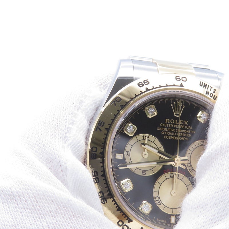 ロレックス コスモグラフ デイトナ SS/K18YG 126503G ROLEX 腕時計 黒/ゴールデン文字盤 8Pダイヤ