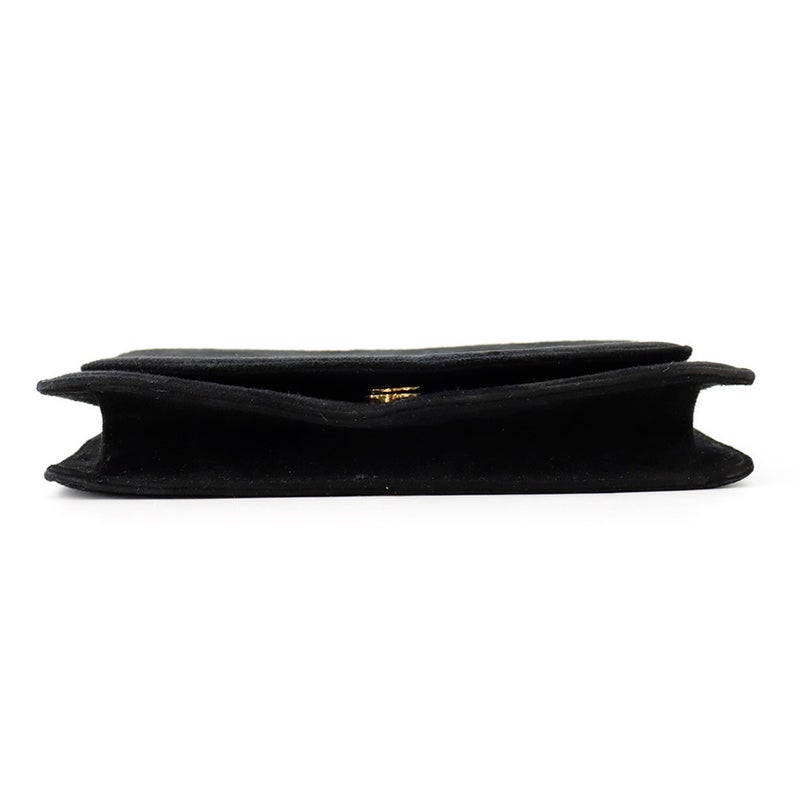 サルヴァトーレ・フェラガモ チェーンショルダーバッグ スエード Ferragamo バッグ 黒